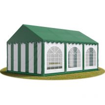 Intent24 - 3x6 mTendone per feste premium pvc verde-bianco 100% impermeabile Gazebo da giardino Tendone da esterno Tenda party