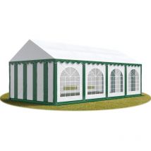 Intent24 - 3x8 mTendone per feste premium pvc verde-bianco 100% impermeabile Gazebo da giardino Tendone da esterno Tenda party