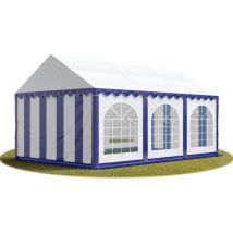 Intent24 - 4x6 mTendone per feste premium pvc blu-bianco 100% impermeabile Gazebo da giardino Tendone da esterno Tenda party