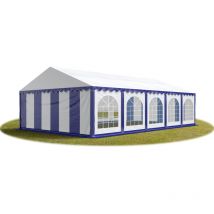 5x10 mTendone per feste premium pvc blu-bianco 100% impermeabile Gazebo da giardino Tendone da esterno Tenda party