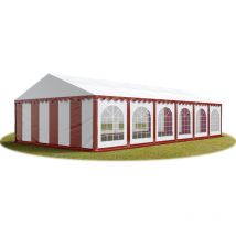6x12 mTendone per feste premium pvc rosso-bianco 100% impermeabile Gazebo da giardino Tendone da esterno Tenda party