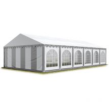 Intent24 - 6x12 m ignifugoTendone per feste premium pvc grigio-bianco 100% impermeabile Gazebo da giardino Tendone da esterno Tenda party