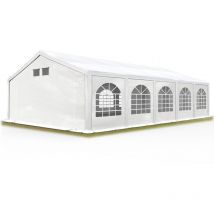 Tendone per Feste Gazebo 5x10 m bianco pe 550 n Impermeabile Protezione uv Tenda Giardino Sagre Eventi Mercati Esterno con telaio a pavimento