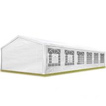 Tendone per Feste Gazebo 6x12 m bianco PE 350 N Impermeabile Protezione UV Tenda Giardino Sagre Eventi Mercati Esterno