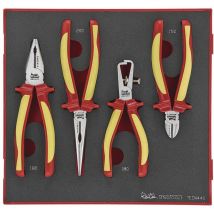 Teng Tools - Jeu de pinces isolées 1000V Foam2 tray 4 pièces TEDV440-1