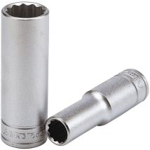 Douille 1/2'' 12 pans – Longueur 79 mm – Acier chrome vanadium – Finition chromée et satinée – TENG TOOLS