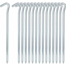 Héloise - Tent Stake 15 Pieces 18cm Camping Stake Pegs Heavy Duty Steel Tent Hooks Hard Ground Stakes Garden Nails for Outdoor Camping Gardening