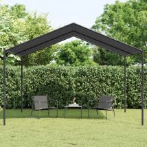 Torana - Tente à auvent anthracite 4x4 m acier et tissu