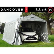 Dancover - Tente Abri Voiture Garage pro 3,3x6x2,4m pe, Gris