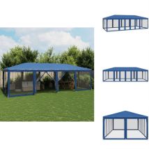 Tente de fête avec 12 parois latérales en maille bleu 8x4m pehd - Tente De Fête - Tentes De Fête - Tente - Tente De Gazebo