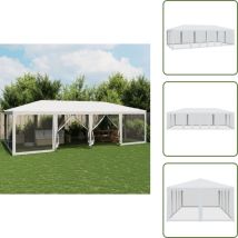 Tente de fête avec 12parois latérales en maille blanc 8x4m pehd - Tente De Fête - Tentes De Fête - Tente - Tente De Gazebo