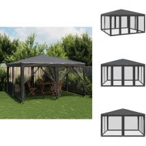Tente de fête avec 8 parois latérales en maille anthracite 4x4m - Tente De Fête - Tentes De Fête - Tente - Tente De Gazebo
