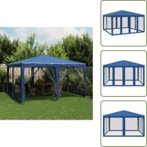 Tente de fête avec 8 parois latérales en maille bleu 4x4m pehd - Tente De Fête - Tentes De Fête - Tente - Tente De Gazebo