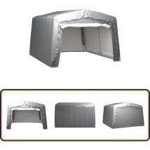 Tente de rangement 370x370 cm Acier Gris - Abri De Jardin - Abri Extérieur - Stockage Extérieur - Tente De Rangement - Tente Extérieure