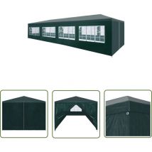 The Living Store Tente de réception 3x12 m vert - Tents De Réception - Abri Jardin - Gazebo - Auvent Pliable - Terrasse Couverte