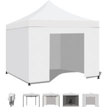 Frankystar - Taman Tente de réception / Gazebo de jardin 3X3 Marquise pliante étanche pour foires et marchés Couleur blanche
