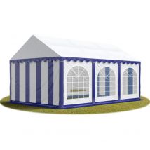 Tente Barnum de Réception 3x6 m premium Bâches amovibles pvc 750 n bleu-blanc + Cadre de Sol Jardin