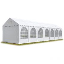 Intent24 - Tente de réception 4x14 m h. 2,6m blanc pvc 800 n pavillon 100% imperméable