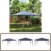 Tente de réception 4x4 m bleu - Tente De Réception - Auvent - Abri Jardin - Parasol - Fête Extérieure