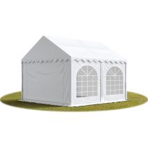 Tente Barnum de Réception 4x4 m ignifugee premium Bâches amovibles pvc 750 n blanc Cadre de Sol Jardin