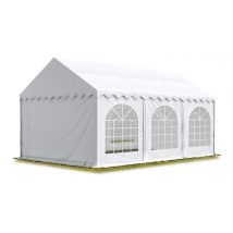 Tente Barnum de Réception 4x6 m ignifugee premium Bâches amovibles pvc 750 n blanc Cadre de Sol Jardin