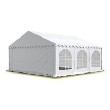 Intent24 - Tente Barnum de Réception 5x6 m ignifugee premium Bâches amovibles pvc 750 n blanc Cadre de Sol Jardin