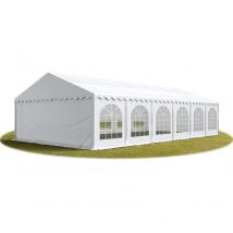 Tente Barnum de Réception 6x12 m ignifugee premium Bâches amovibles pvc 750 n blanc Cadre de Sol Jardin