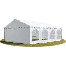 Tente Barnum de Réception 6x8 m premium Bâches amovibles pvc 750 n blanc + Cadre de Sol Jardin