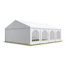 Tente Barnum de Réception 6x8 m ignifugee PREMIUM Bâches amovibles PVC 750 N blanc Cadre de Sol Jardin
