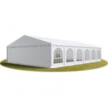 Tente Barnum de Réception 8x12 m ignifugee premium Bâches amovibles pvc 750 n blanc Cadre de Sol Jardin