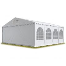 Toolport Tente de réception 8x8 m - anti-feu h. 2,6m blanc pvc 800 n pavillon 100% imperméable