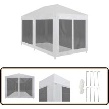 Tente de réception avec 6 parois en maille 4 x 3 m - Tents Reception - Abri Jardin - Gazebo - Structure Extérieure - Parasol