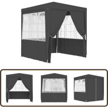 Tente de réception avec parois 2,5x2,5 m Anthracite 90 g/m² - Tents De Réception - Abri Jardin - Gazebo - Chapiteau Pliable - Parasol Géant