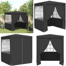 Tente de réception avec parois 2,5x2,5 m Anthracite 90 g/m² - Tents De Réception - Abri Jardin - Gazebo - Chapiteau Pliable - Parasol Géant - Home &