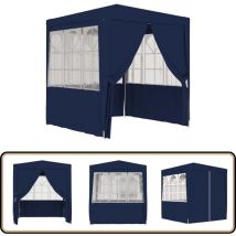 Tente de réception avec parois latérales 2,5x2,5 m Bleu 90 g/m² - Tente De Réception - Abri Jardin - Gazebo - Parasol - Auvent