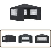 Tente de réception et parois latérales 4x4 m Anthracite 90 g/m² - Tente De Réception - Abri Jardin - Gazebo - Parasol - Auvent
