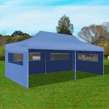 Decdeal - Tente de réception pliable bleue 3 x 6 m