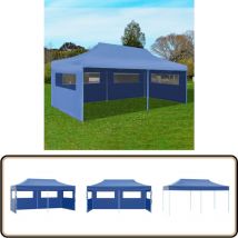Tente de réception pliable bleue 3 x 6 m - Tente De Reception - Abri Extérieur - Chapiteau Pliable - Parasol - Tenda Da Giardino