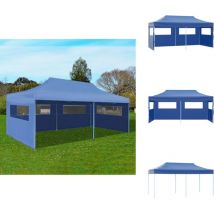 Tente de réception pliable bleue 3 x 6 m - Tente De Reception - Abri Extérieur - Chapiteau Pliable - Parasol - Tenda Da Giardino