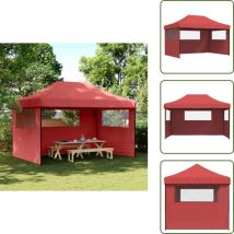 Tente de réception pliable escamotable avec 3 parois latérales - Tents Gazebos - Tentes Pliables - Abri Extérieur - Chapiteau Événement - Tente Fete