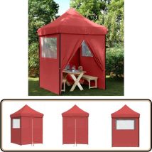 Tente de réception pliable escamotable avec 4 parois latérales - Tents Gazebos - Abri Extérieur - Chapiteau Pliable - Tente Fete - Tente Mariage