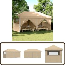 Tente de réception pliable escamotable avec 4 parois latérales - Tents Gazebos - Tentes Pliables - Abri Extérieur - Chapiteau Événement - Tente Fete