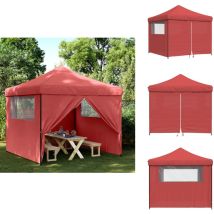 Tente de réception pliable escamotable avec 4 parois latérales - Tents Gazebos - Tentes Pliables - Abri Extérieur - Chapiteau Événement - Tente Fete