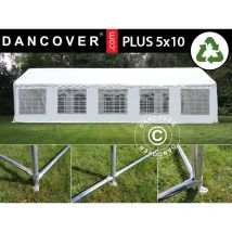 Tente de réception PLUS 5x10m PE, Blanc + Cadre de rigidification