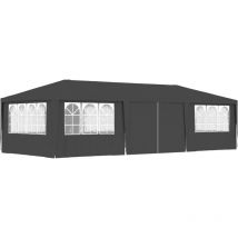Tente de réception, Tonnelle et Pergola de jardin, Barnum et parois latérales 4x9 m Anthracite 90 g,m² OWV65734 design in