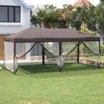 Tente de réception, Tonnelle et Pergola de jardin, Barnum pliable avec parois Taupe 3x6 m OWV39071 design in