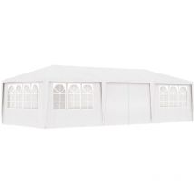 Design In - Tente de réception,Barnum avec parois latérales 4x9 m Blanc 90 g/m² CFW37968