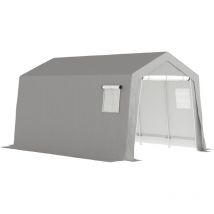 Outsunny - Tente de stockage - abri de jardin - tente de rangement dim. 3 x 4,5 x 2,5 m - métal galvanisé pe gris
