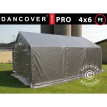 Tente de Stockage Tente Abri PRO 4x6x2x3,1m, PE, Gris
