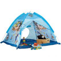 Relaxdays - Tente enfant intérieur garçon fille tente de jeu Pirate extérieur pop-up 3 ans HxlxP:90 x 118 x 115 cm, bleu